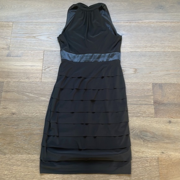 Evan Piccone LBD Cocktail Dress Halter with satin waist detail. Size 4 - Picture 2 of 3